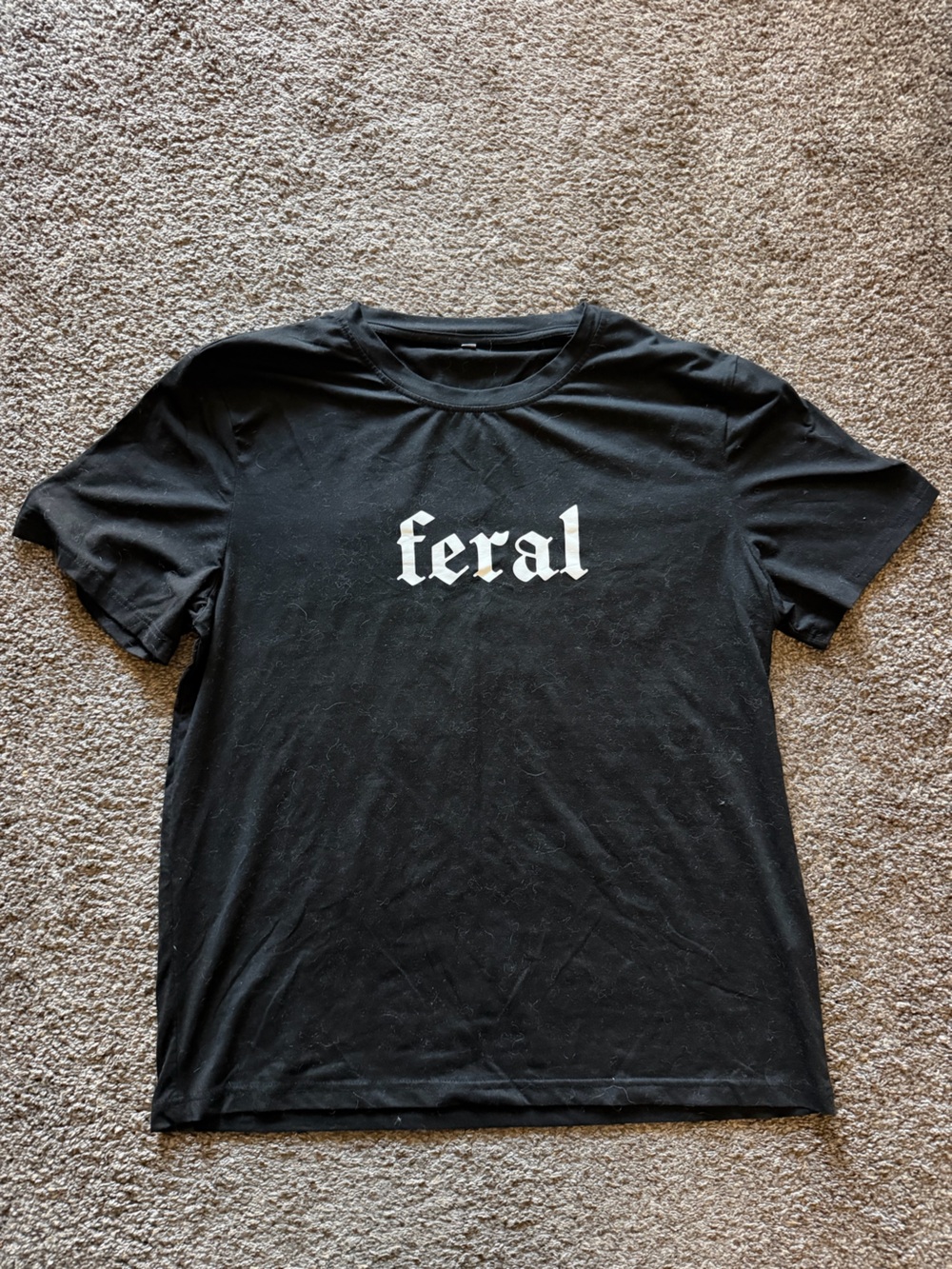 Black T Shirt with Feral Graphic